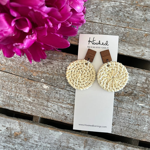 Round Rattan Stack Earrings - Medium and Large