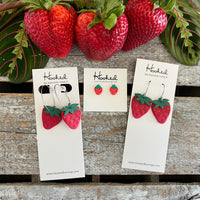 Sweet Strawberry Earrings - Small and Medium