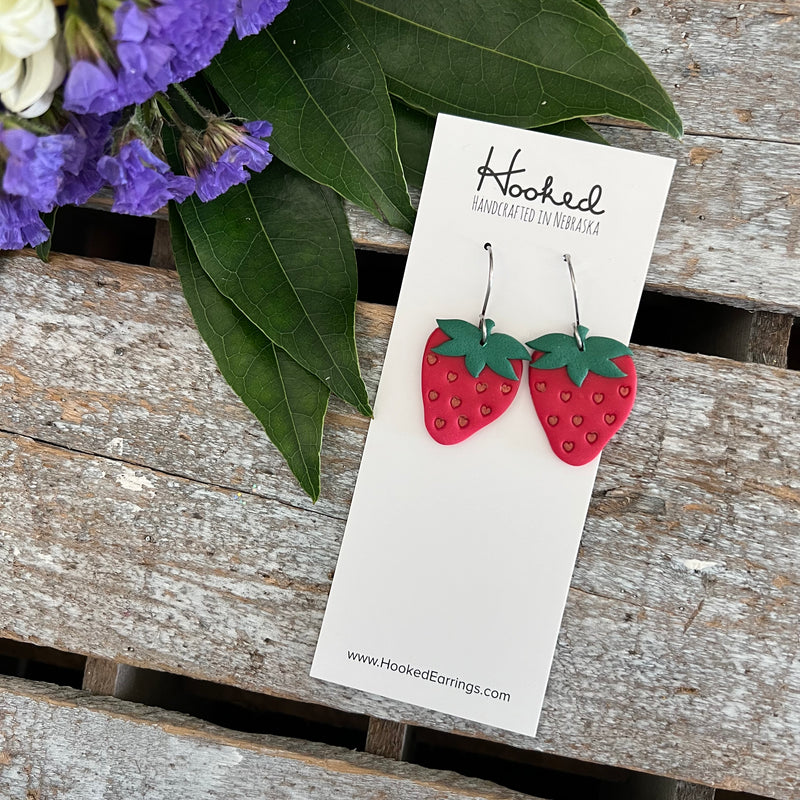 Sweet Strawberry Earrings - Small and Medium