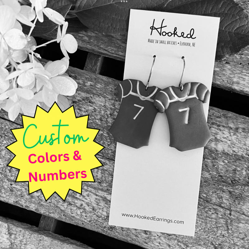 Football / Lacrosse Spirit Earrings - Customized - Medium
