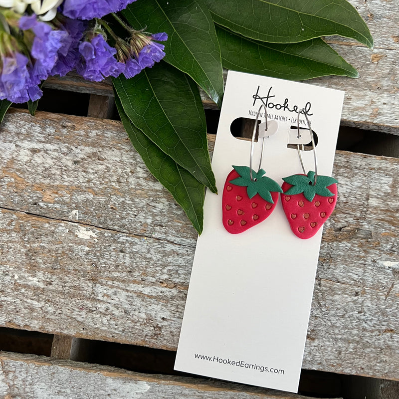 Sweet Strawberry Earrings - Small and Medium