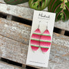 Watermelon Stripe Petal Earrings - Medium