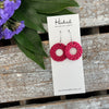 Hot Pink Rattan Cutout Earrings - Waterproof, Pool Ready