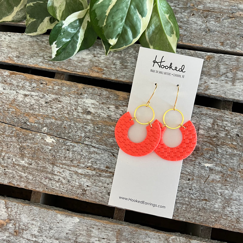 Golden Tangerine Loop Earrings- Medium