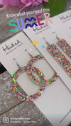 Summer Sparkle Teardrop Cutout Earrings - Medium