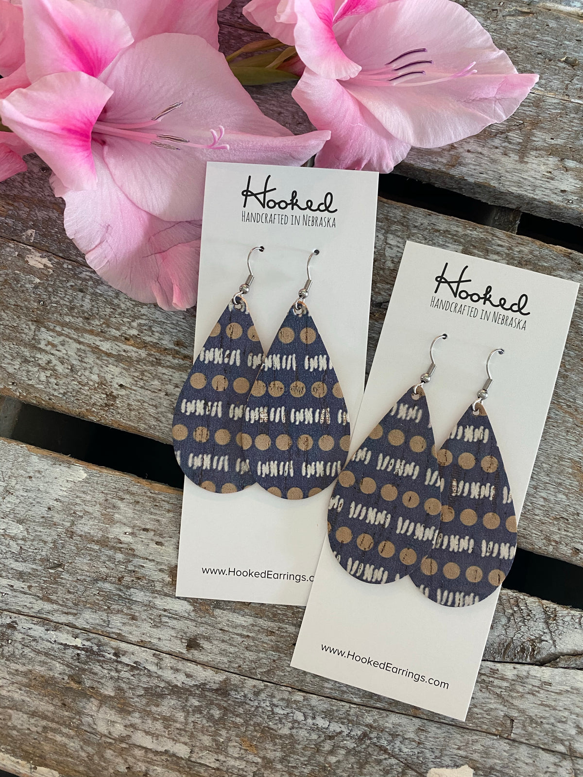 Dotted Line Cork Teardrops - Medium