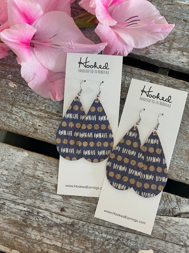 Dotted Line Cork Teardrops - Medium
