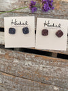 Druzy-Style Square Studs - 10mm