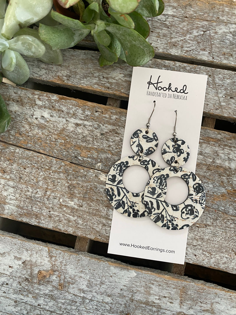 Inky Floral Stacked Circle Cutouts