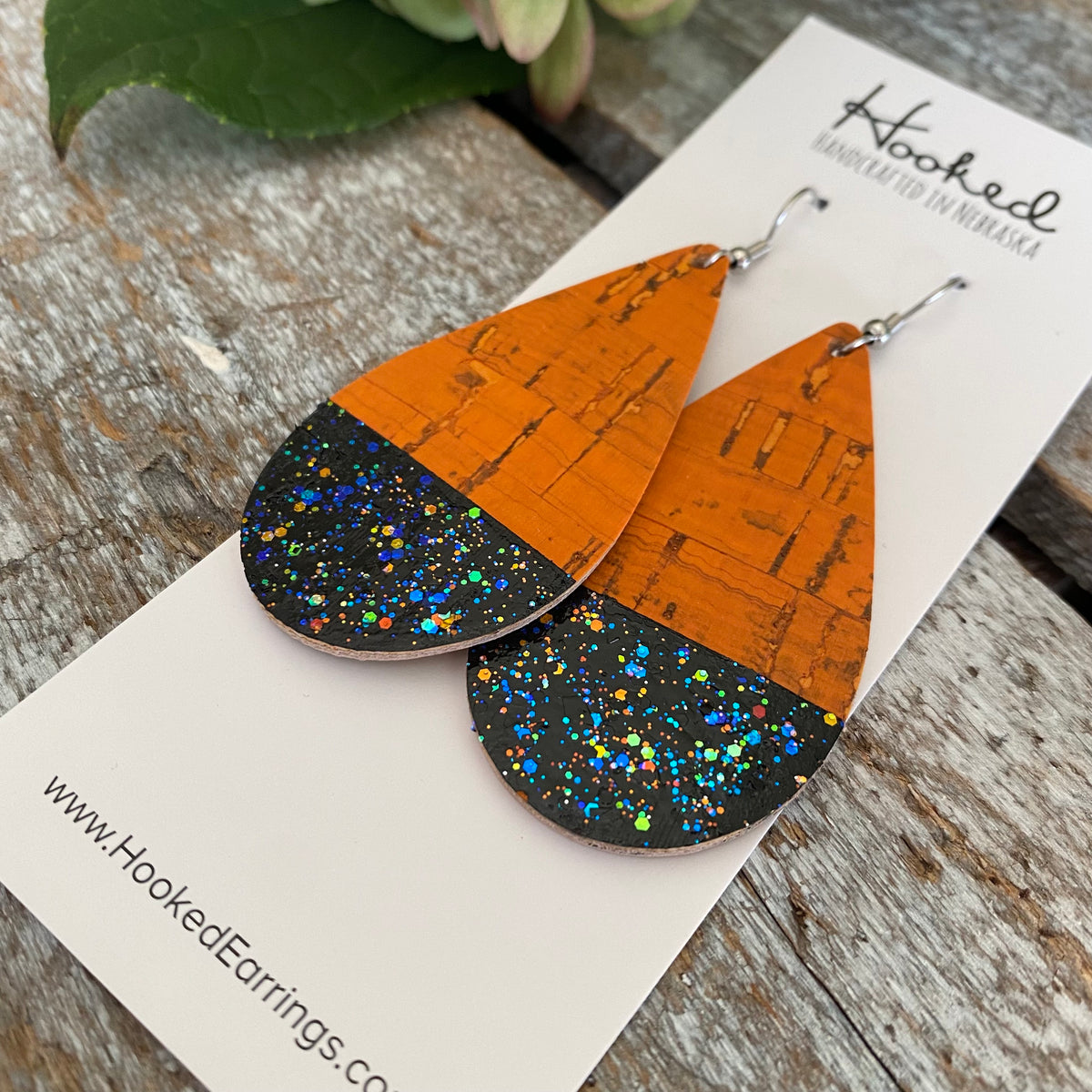 Candied Pumpkin Cork Teardrops - Medium