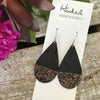 Glitter Dipped Jet Cork Teardrops - Medium