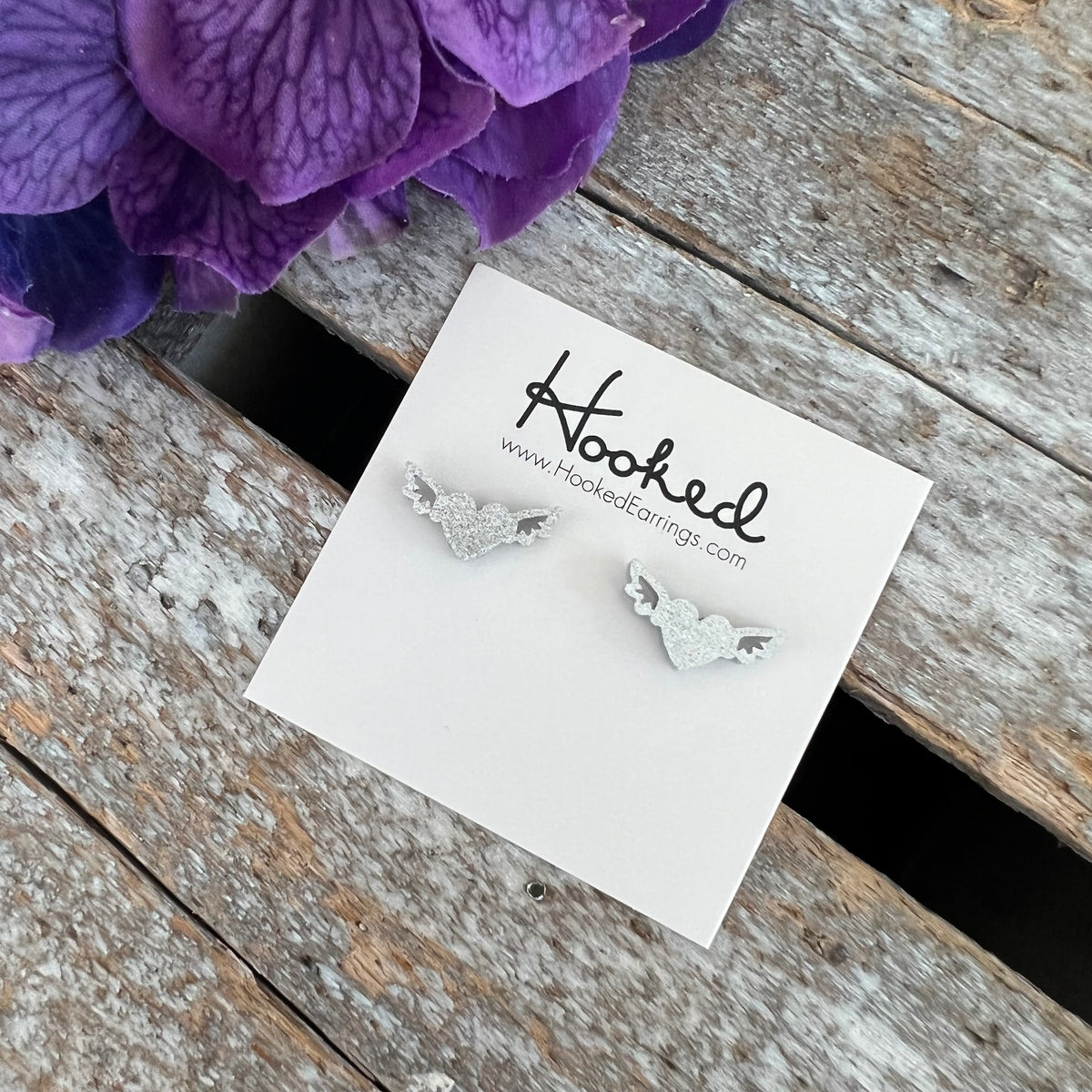 Winged Heart Studs