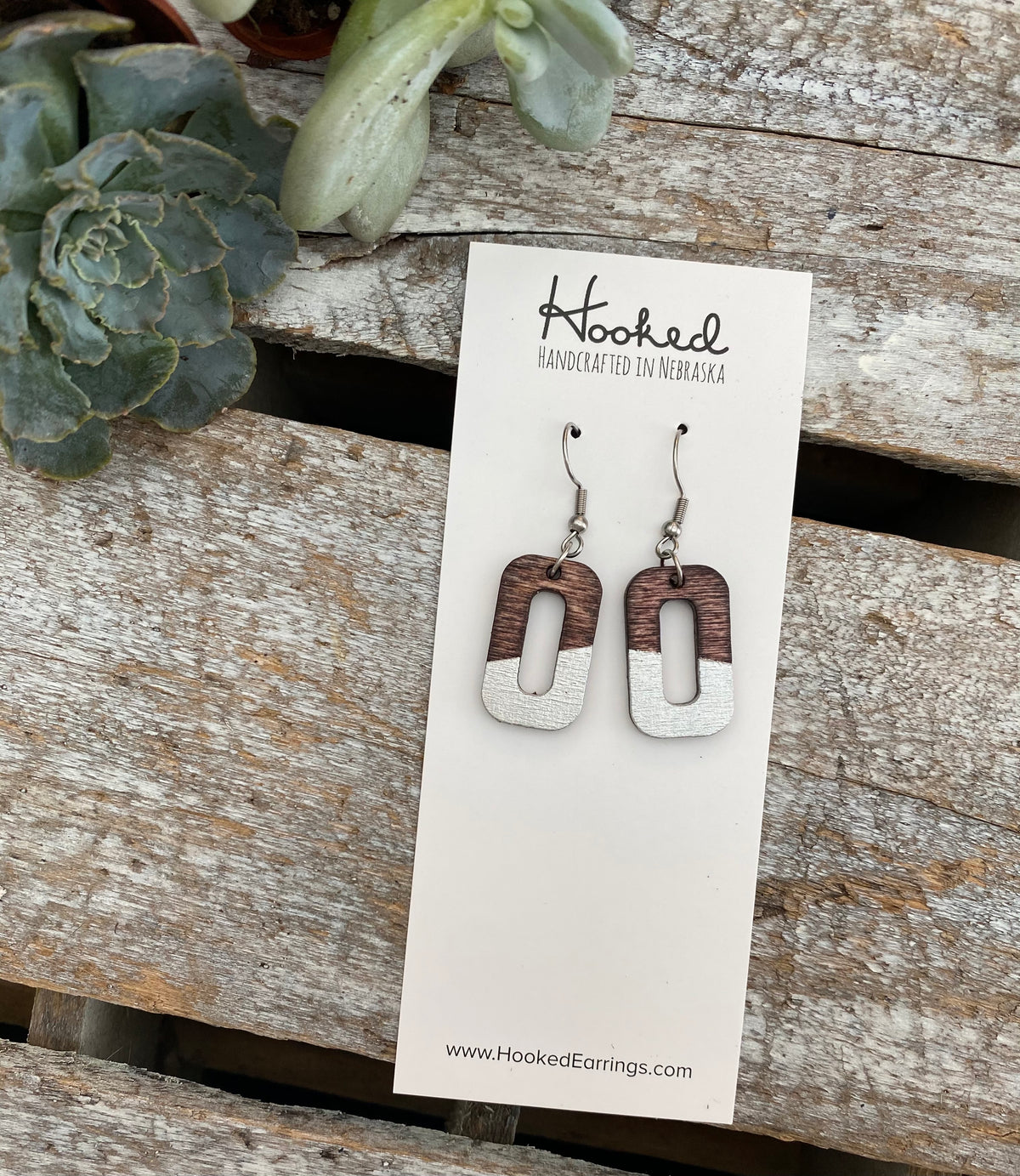 Wooden Cutout Earrings - Extra Small Dipped Ovals