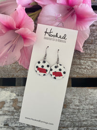 Nebraska State Pride Minis in White and Black Dotties w/Red