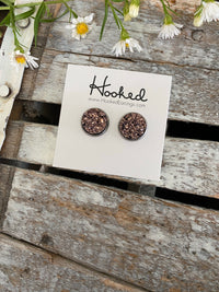 Druzy-Style Round Studs - Neutrals - 12mm