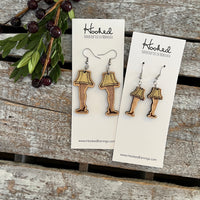 Longer Leggy Lamps - Deluxe Wooden Holiday Earrings