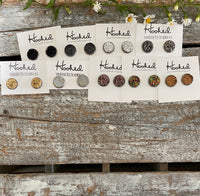 Druzy-Style Round Studs - Neutrals - 12mm