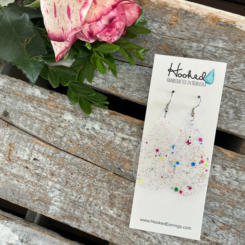 Clearly Confetti Pool Earrings