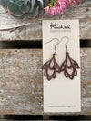 Wooden Deluxe Cutout Earrings - Small Lotus