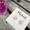 Bunny with a Bow Studs - 10x12mm