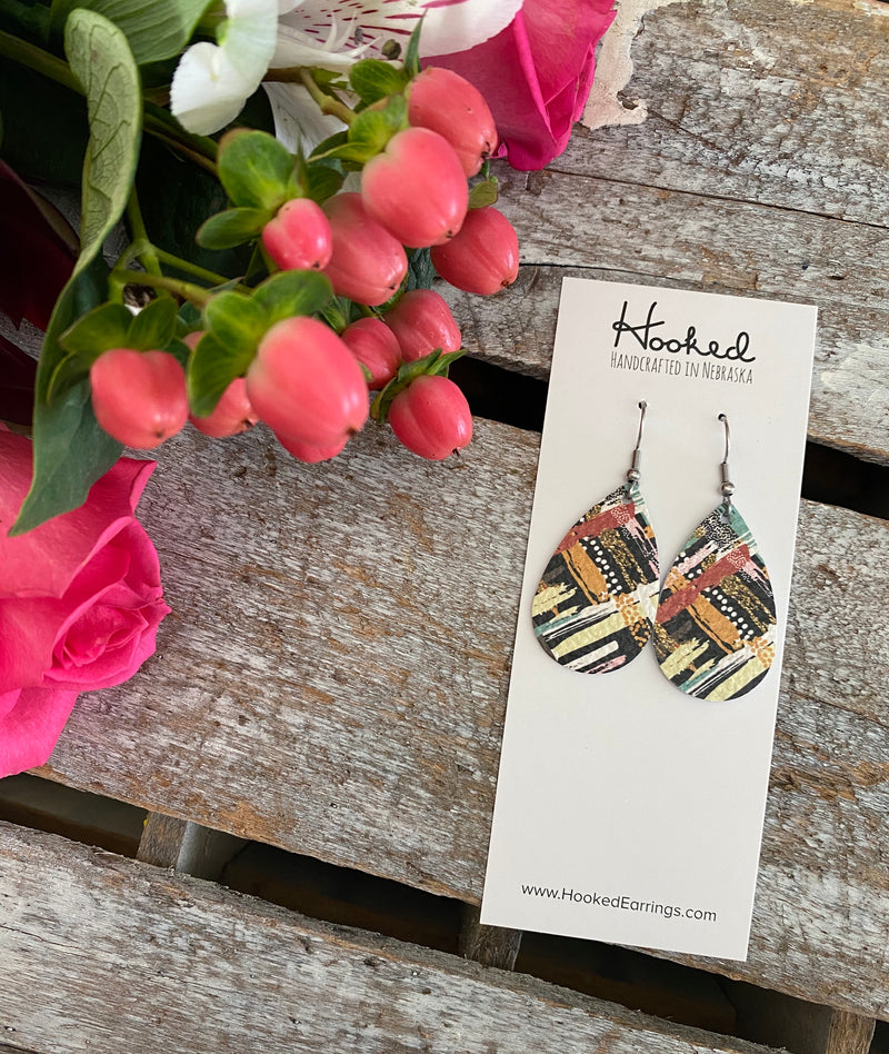 Boho Crosshatch Teardrops - Small