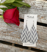 Sparkly Charcoal Chevron Teardrops - Large
