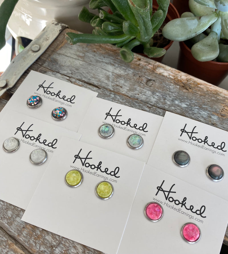Opal Sparkle Studs - 8mm