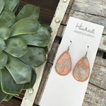 Rose Gold Speckled Cowhide Teardrops// Rose Gold Edged - Small, HAIR ON