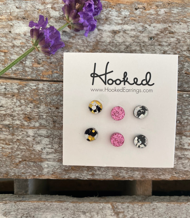Tiny Disc Stud Collection - Three Pack
