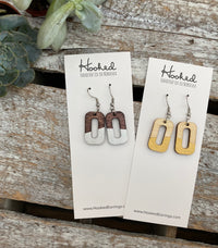 Wooden Cutout Earrings - Extra Small Dipped Ovals