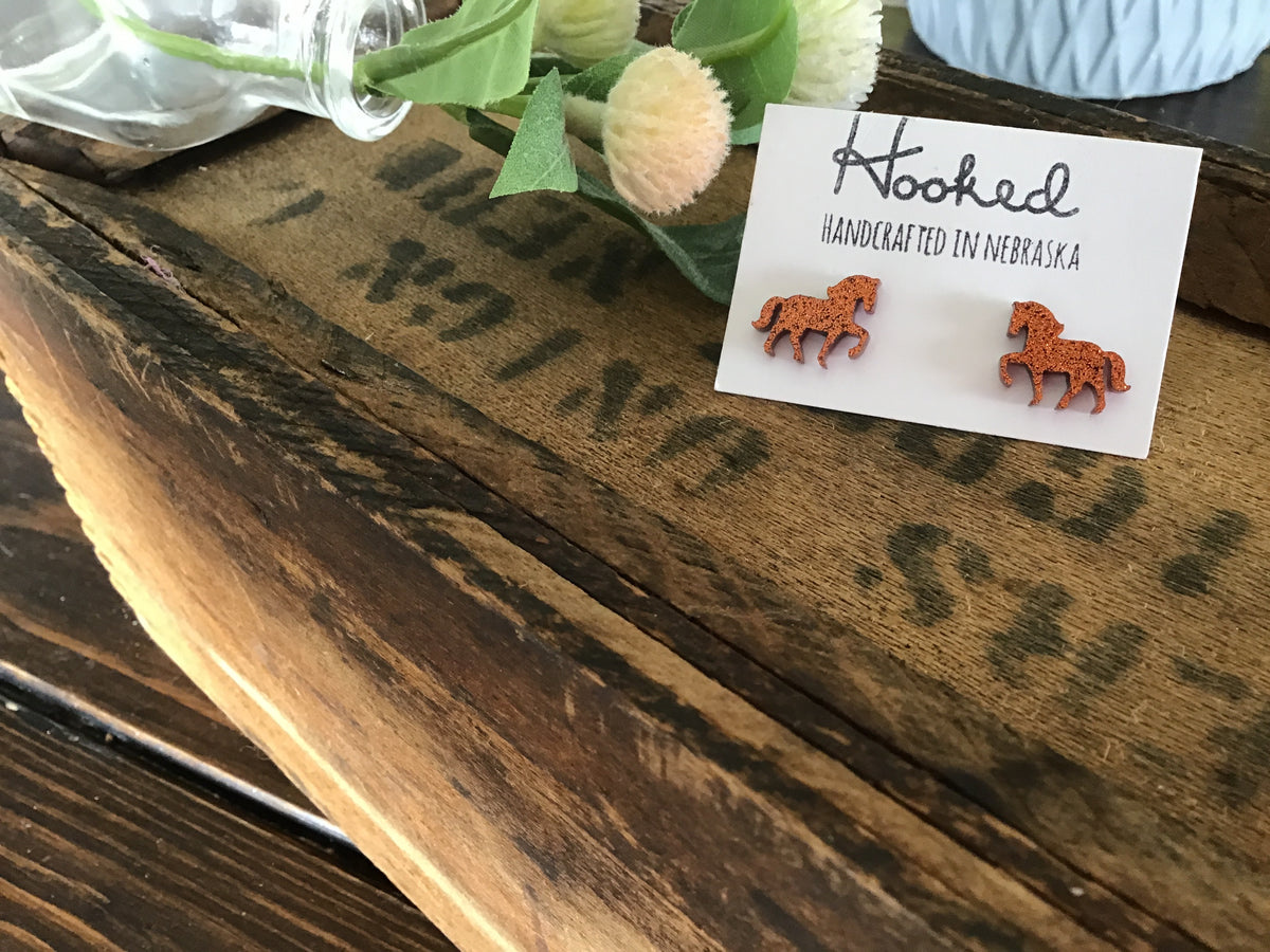 Horse Glitter Studs