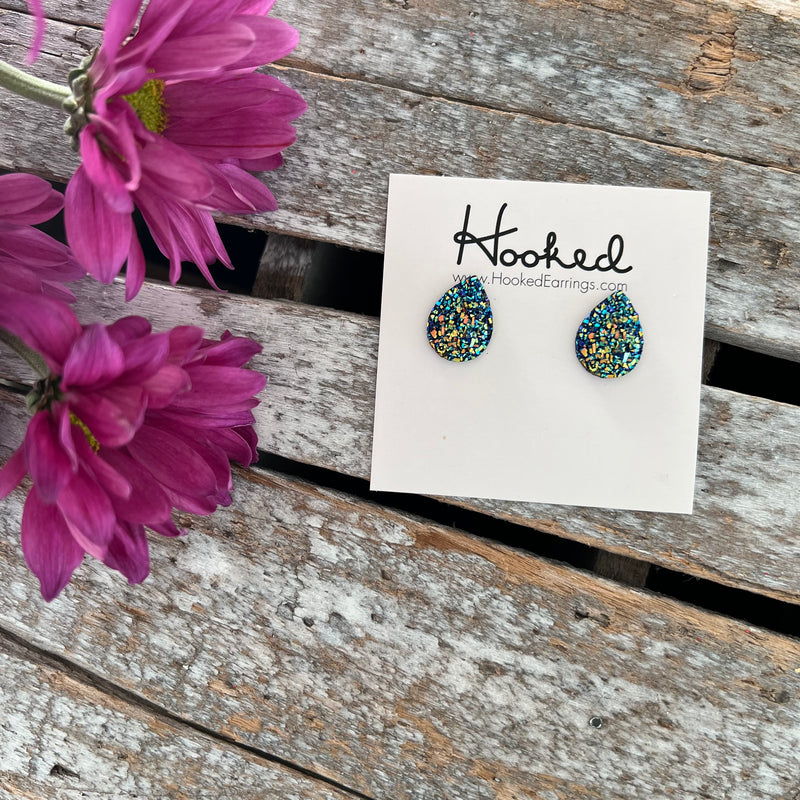 Sparkling Teardrop Studs - Small