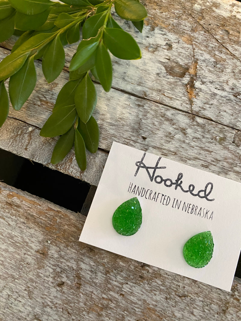 Sparkling Teardrop Studs - Small