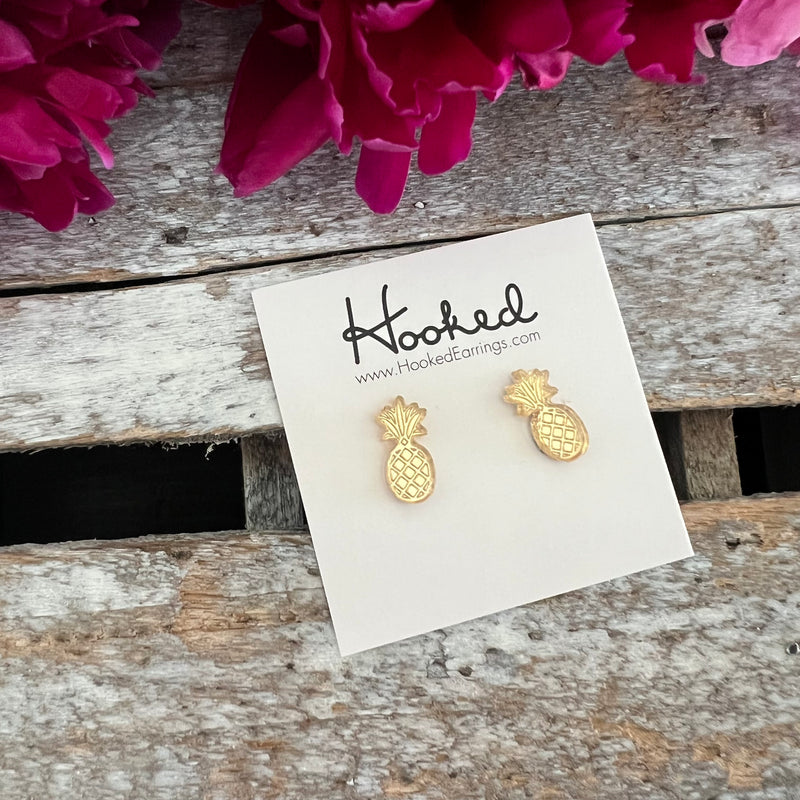 Etched Pineapple Studs