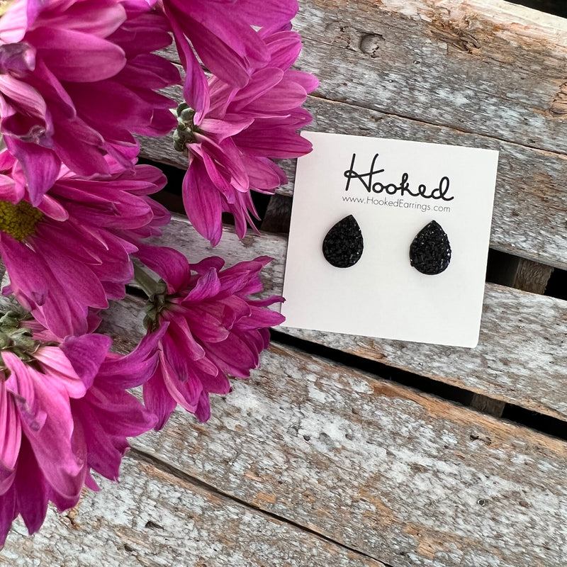 Sparkling Teardrop Studs - Small