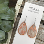Rose Gold Speckled Cowhide Teardrops// Rose Gold Edged - Small, HAIR ON