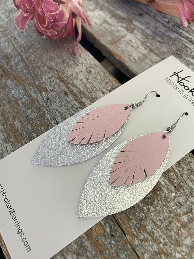 Petal Pink Fringe and Silver Layered Petals