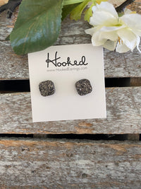 Druzy-Style Square Studs - 10mm