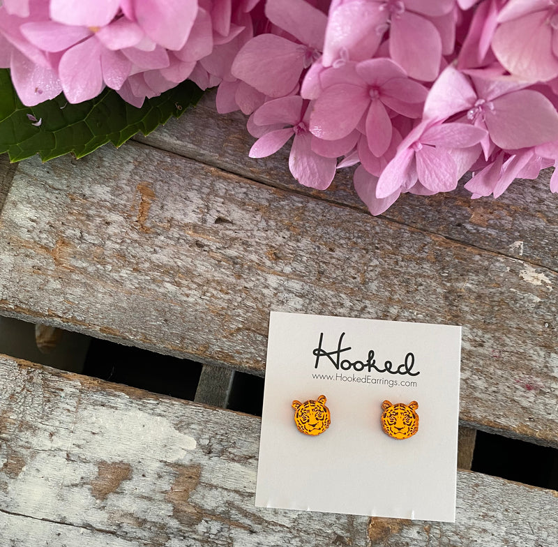 Mirrored Tiger Studs