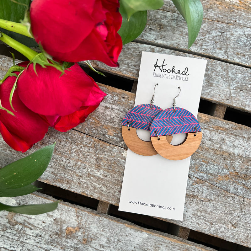 Haute Herringbone Half Hoops