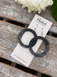 Cosmic Glitter Wooden Hoops - Medium