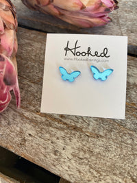 Baby Blue Butterfly Studs