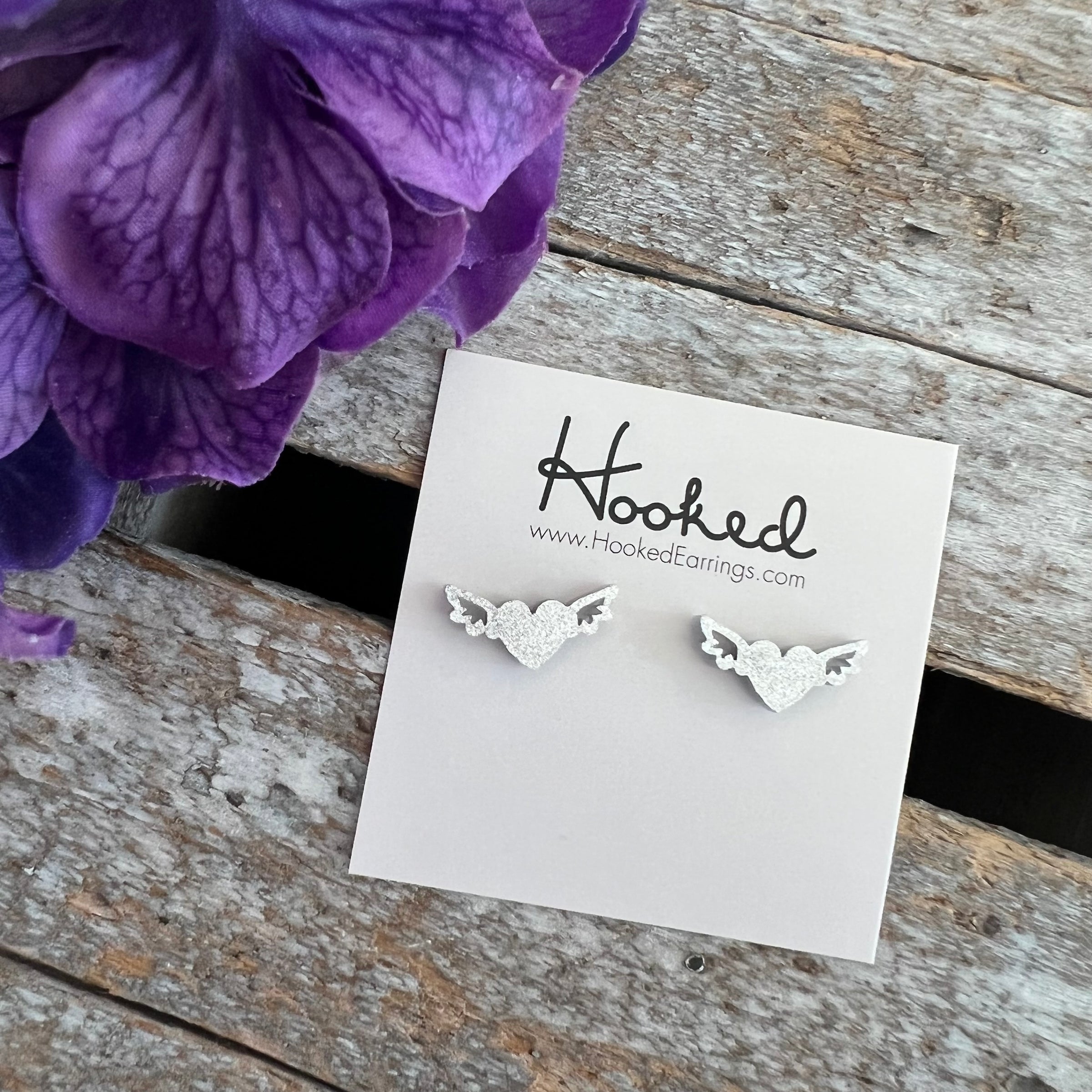 Winged Heart Studs