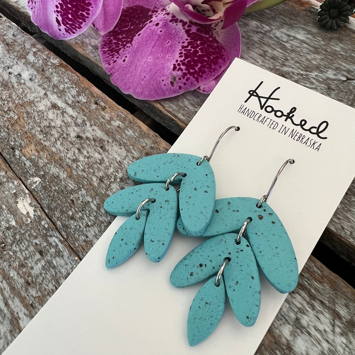 Speckled Turquoise Fronds - Medium