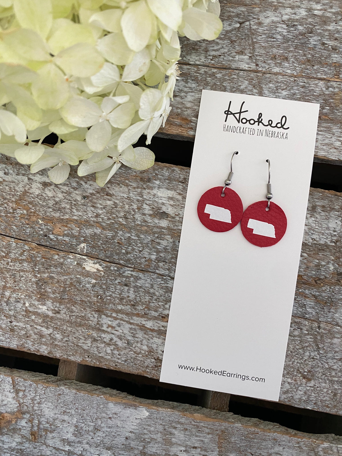 Nebraska State Pride Teardrops in Red/White - Mini