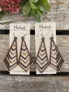 Wooden Earrings - XL Stacked Chevron