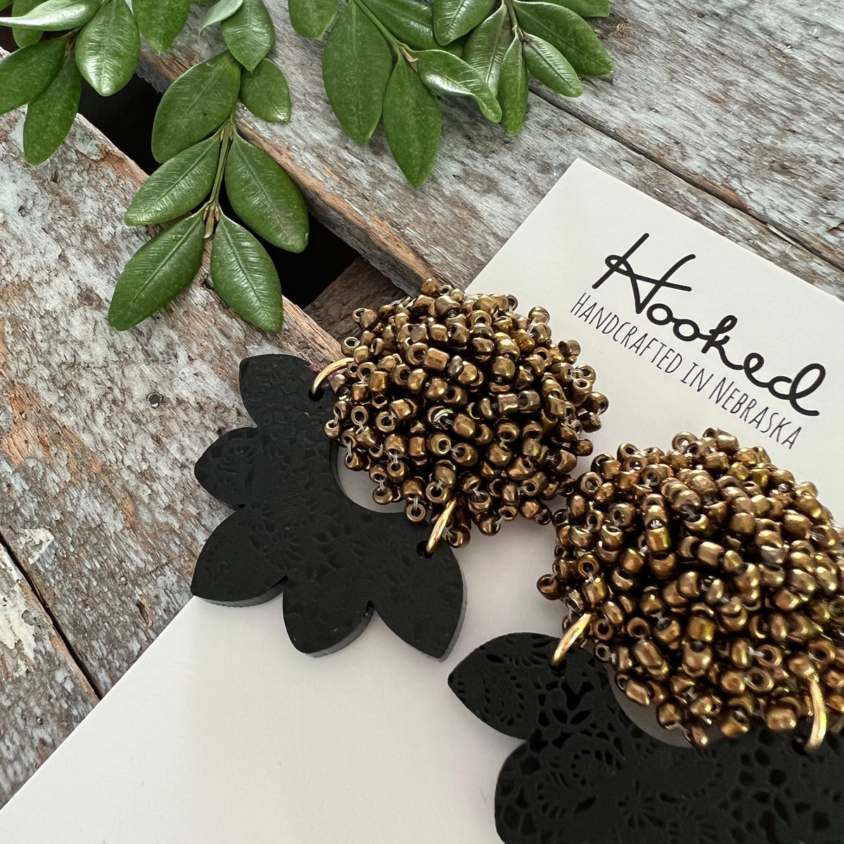 Opulent Beaded Earrings - Old Money &  Black Lace