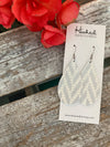 Sparkly Silver Chevron Teardrops - Medium