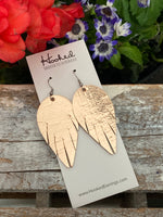 Mirrored Rose Gold Angel Wings - Medium