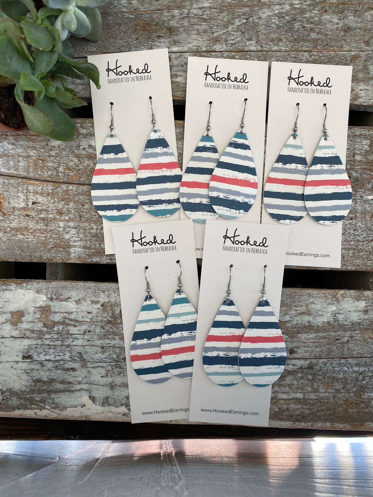 Seaside Stripe Teardrops - Medium